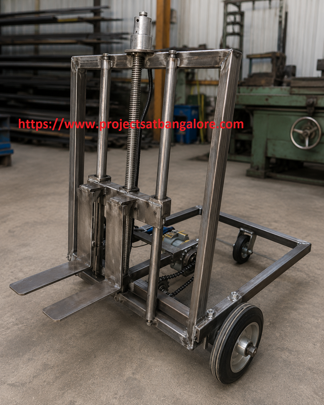 2 Wheel Drive Forklift for Industry Warehouses fabrication setup
