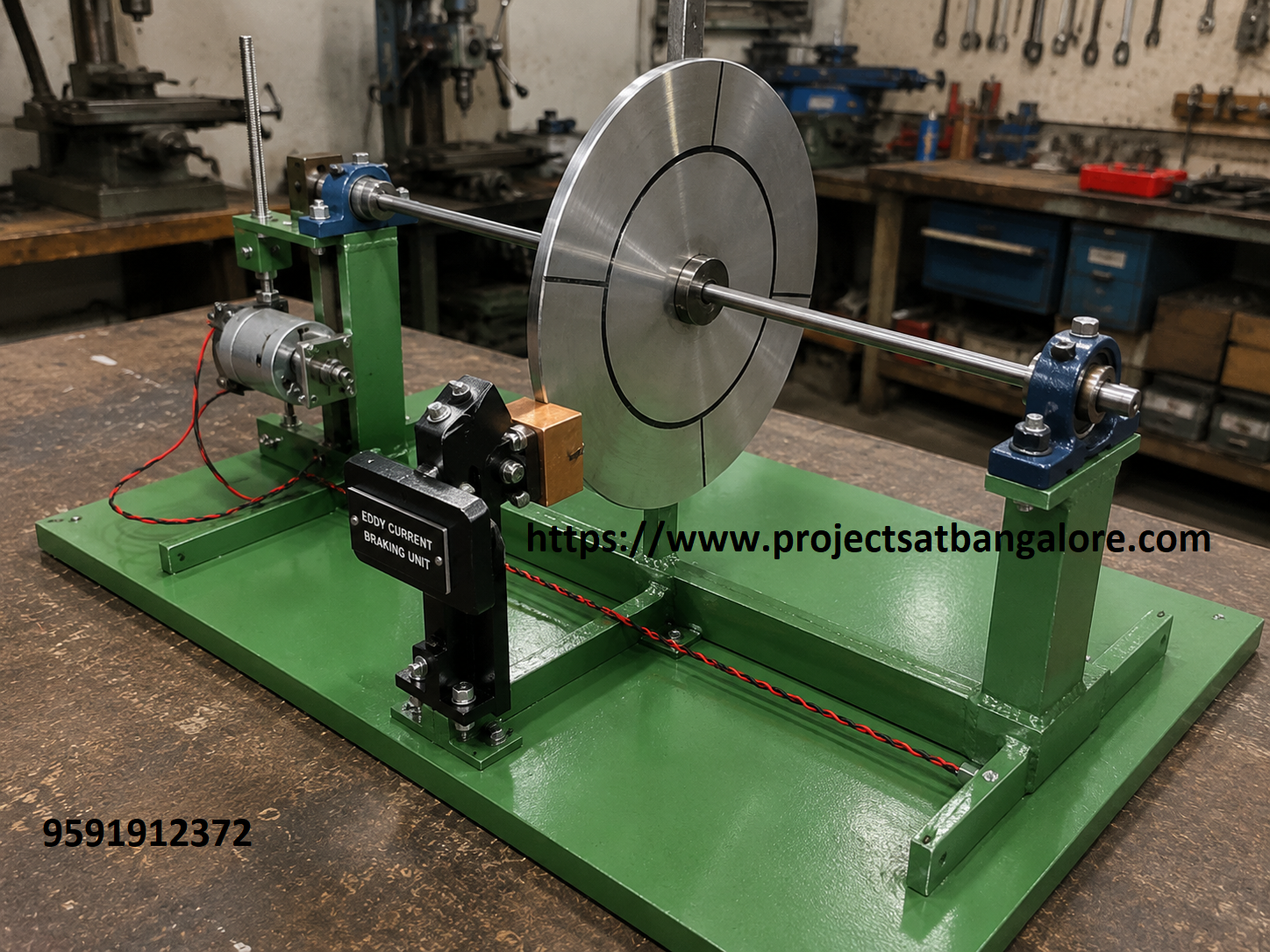 Contactless Eddy Braking System Project fabrication setup
