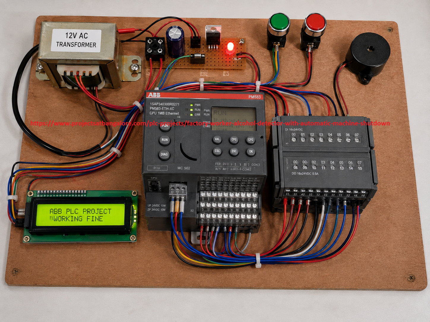 Factory Worker Alcohol Detector with Automatic Machine Shutdown project setup