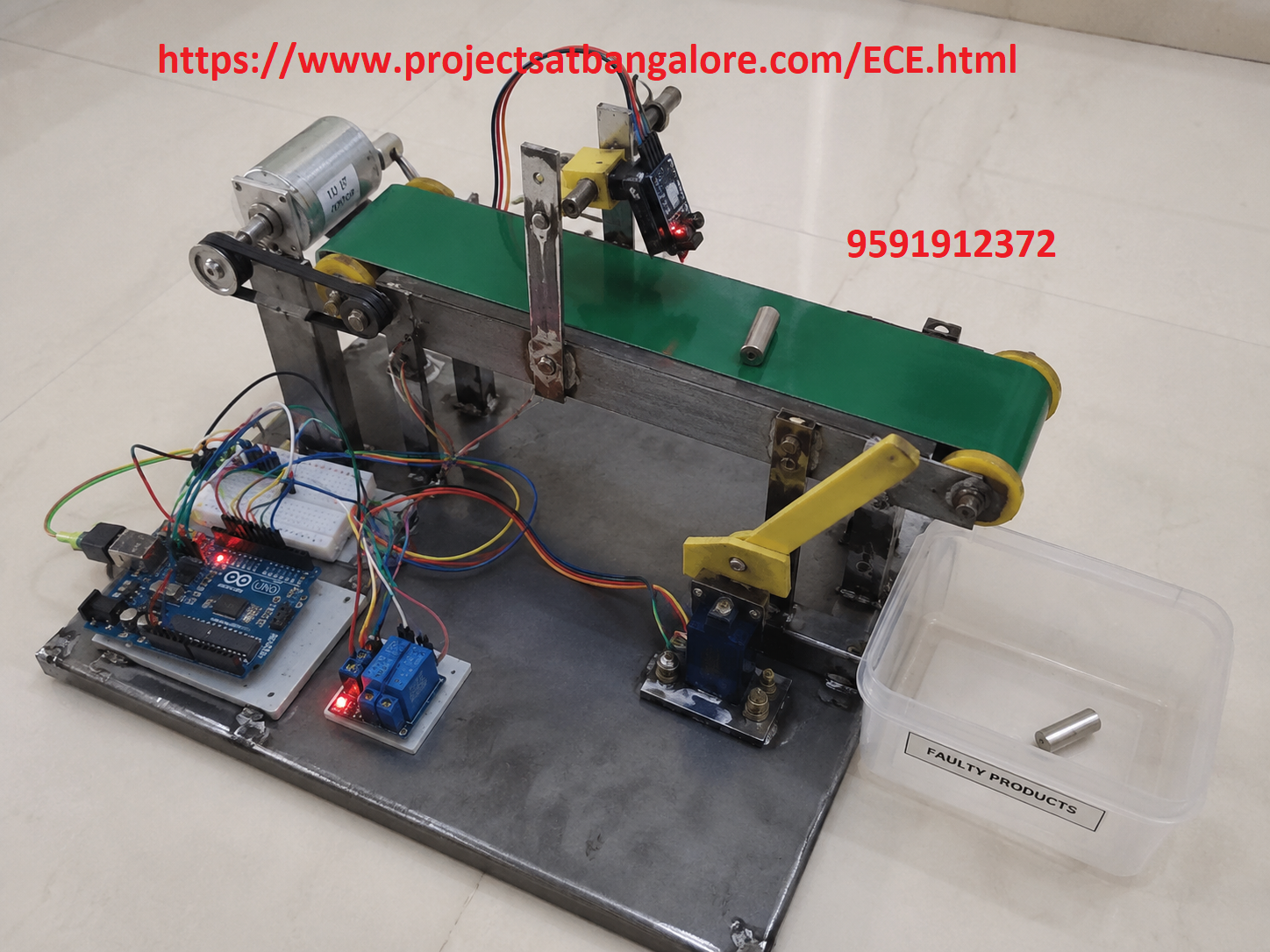 Faulty Product Detection and Separation System fabrication setup