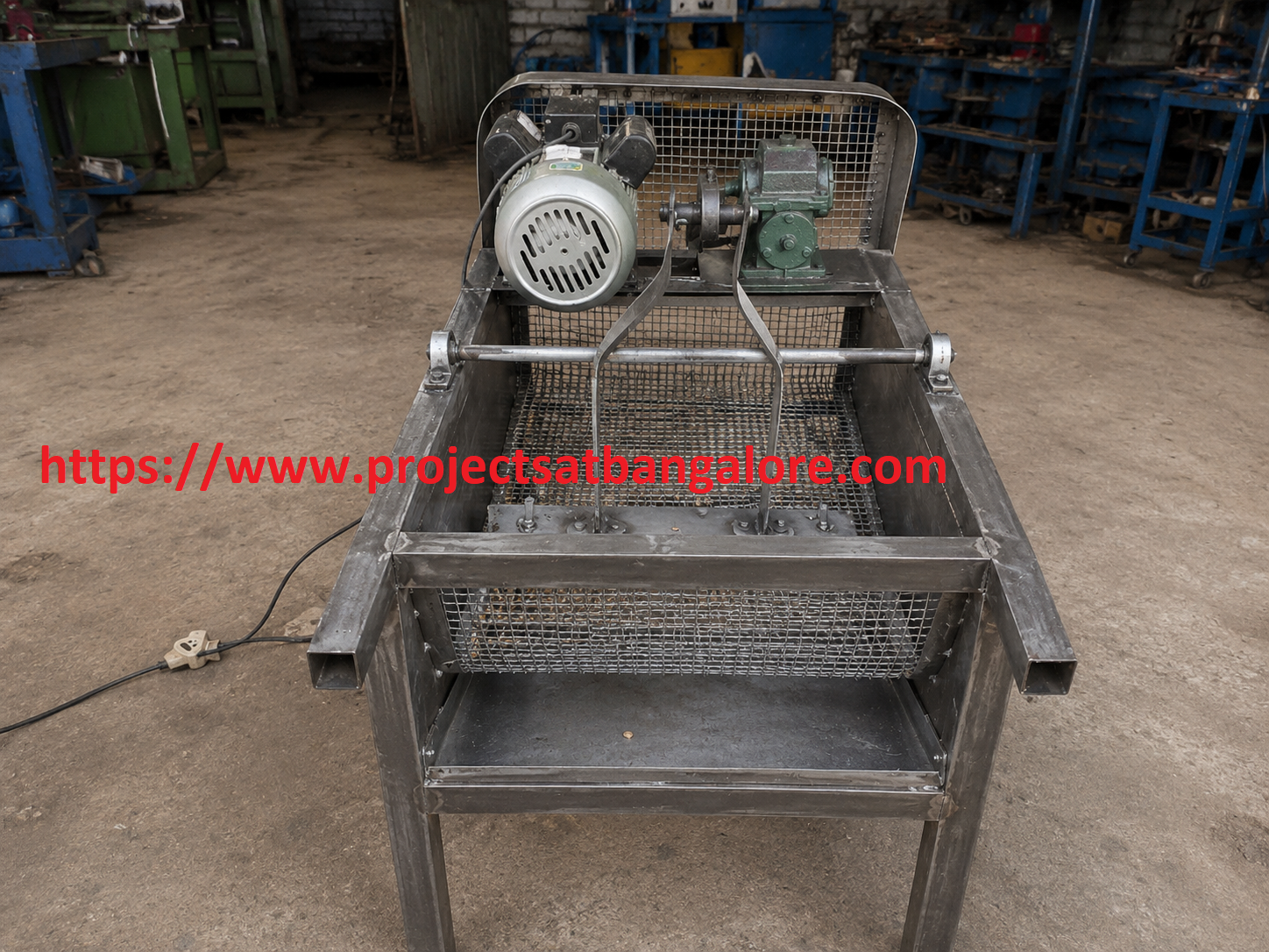 Fabrication of Groundnut Shelling Machine Project setup