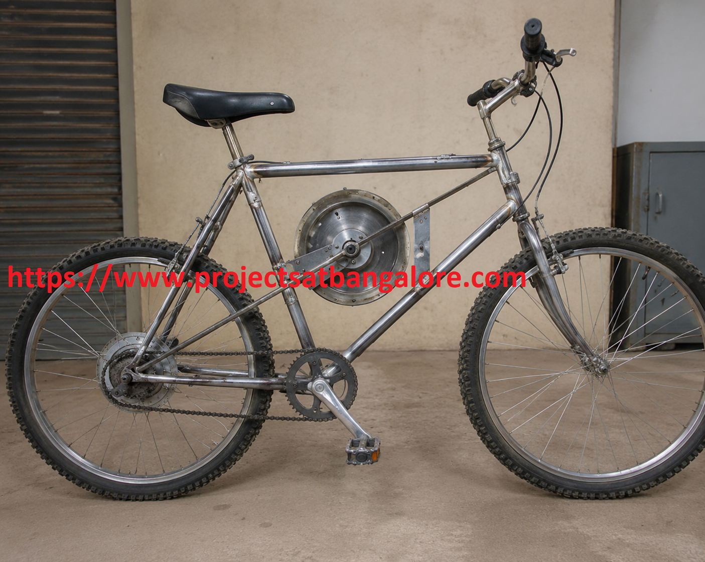 Kinetic Energy Recovery System using a Flywheel in Bicycle Project setup