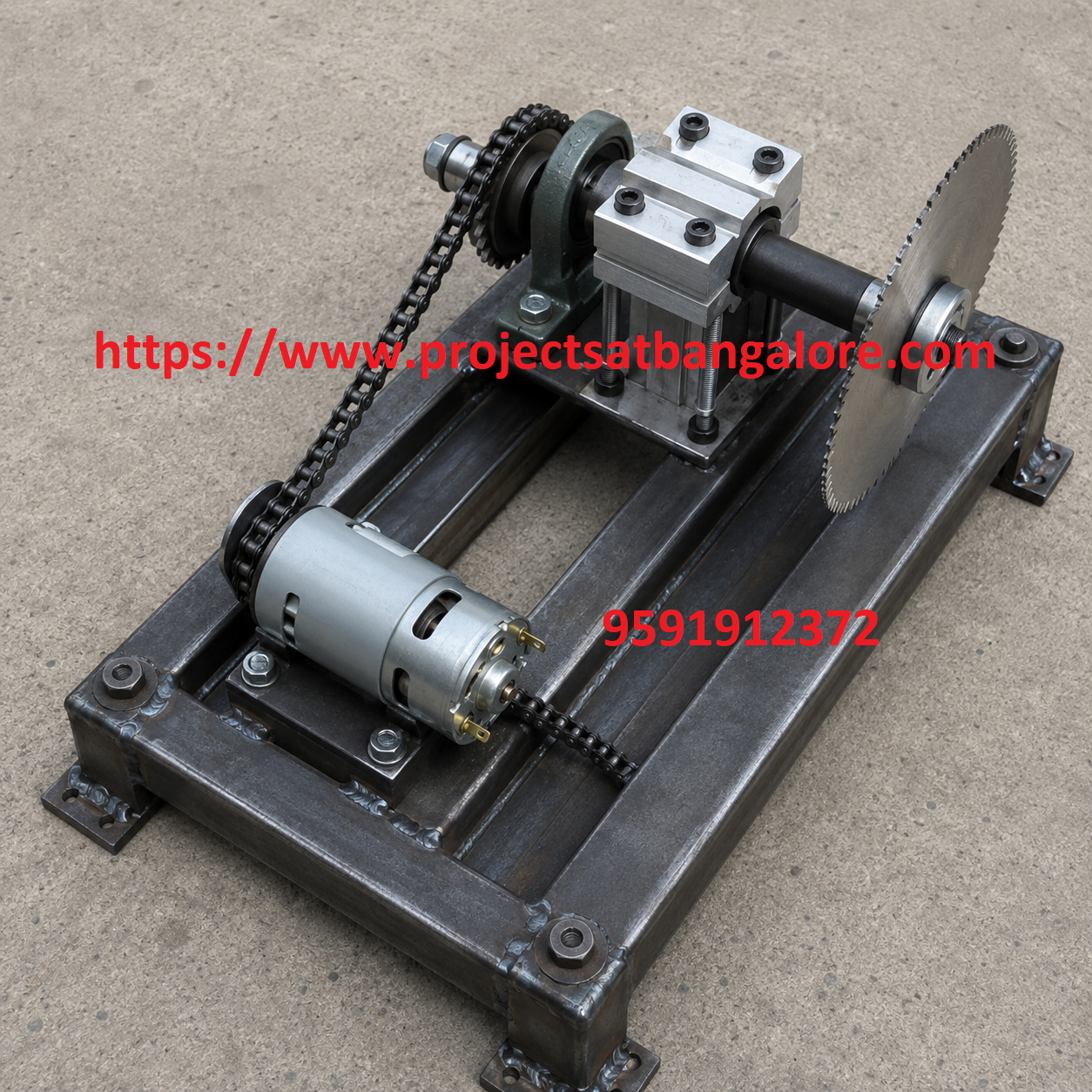 Mini Bench Saw Machine Project fabrication setup
