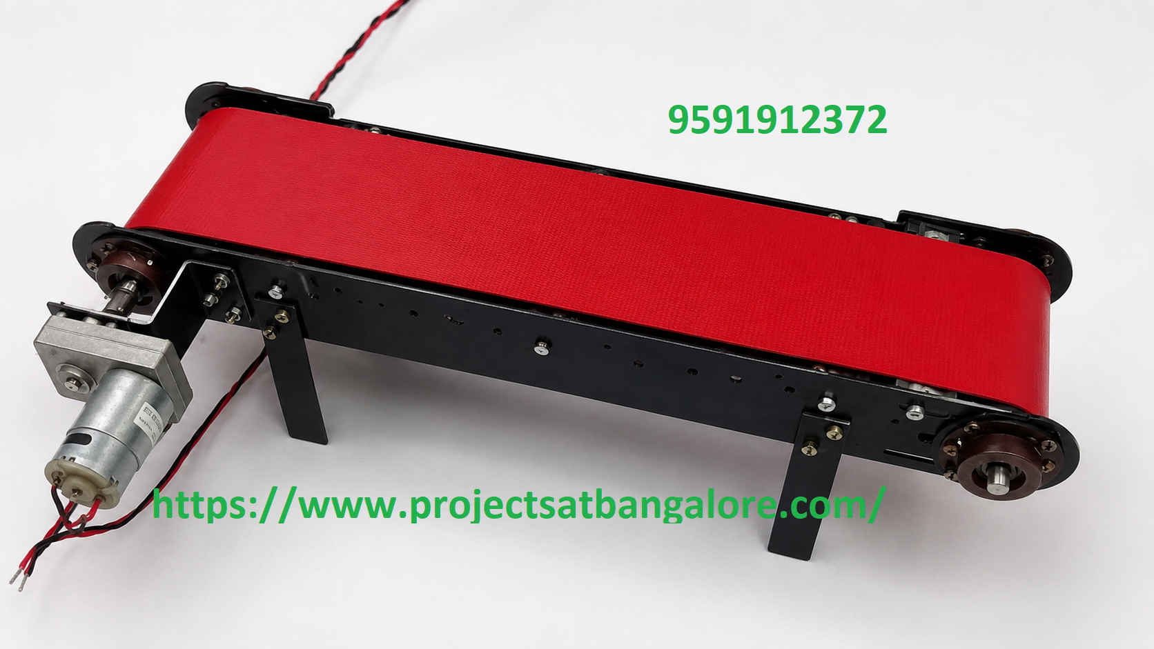 Mini Conveyor Belt Mechanism Project fabrication setup