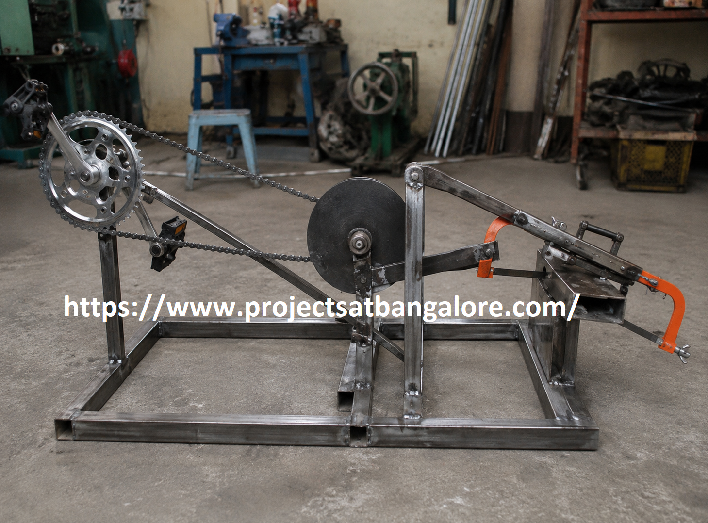 Pedal Operated Hacksaw fabrication setup
