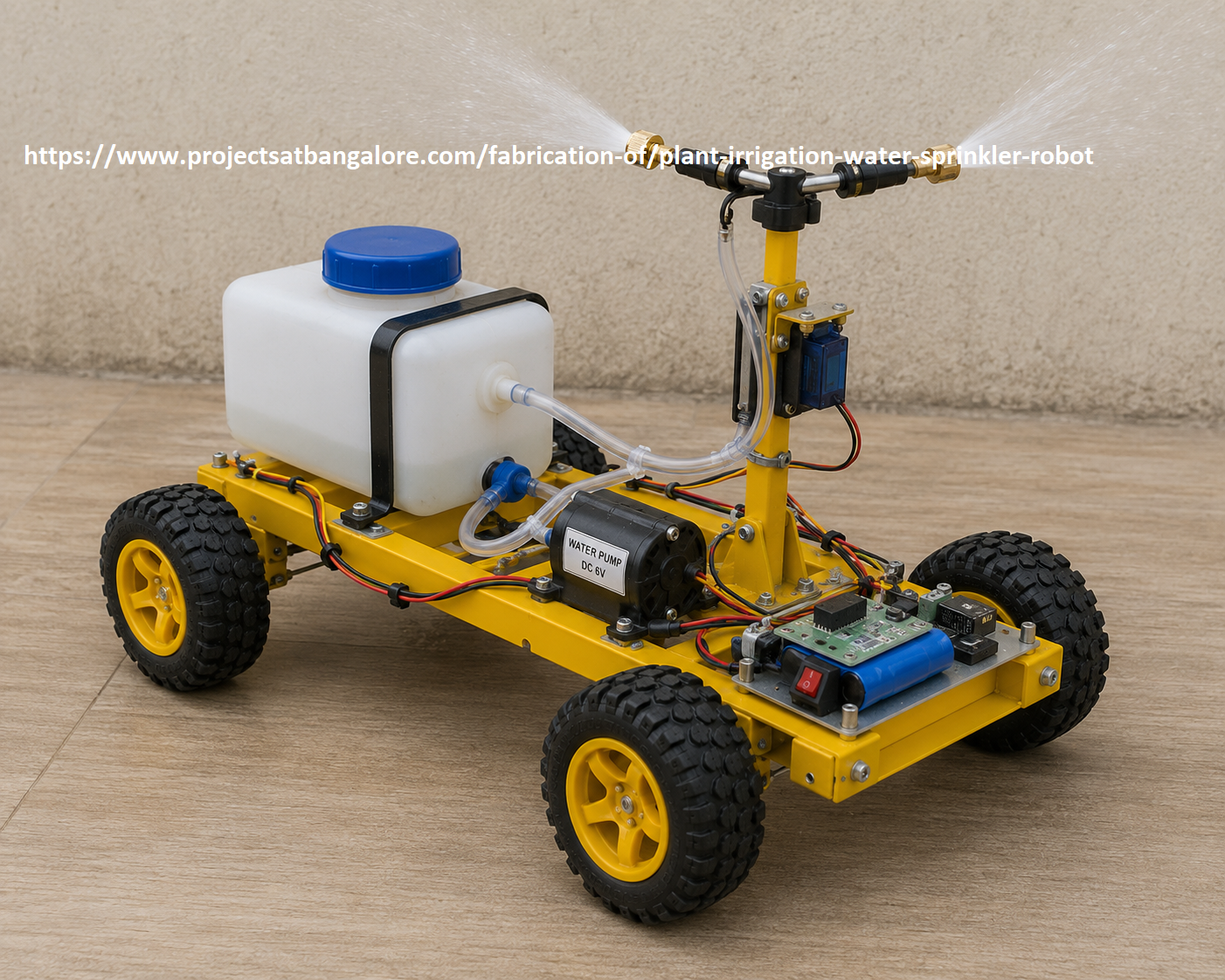 Plant Irrigation Water Sprinkler Robot fabrication setup