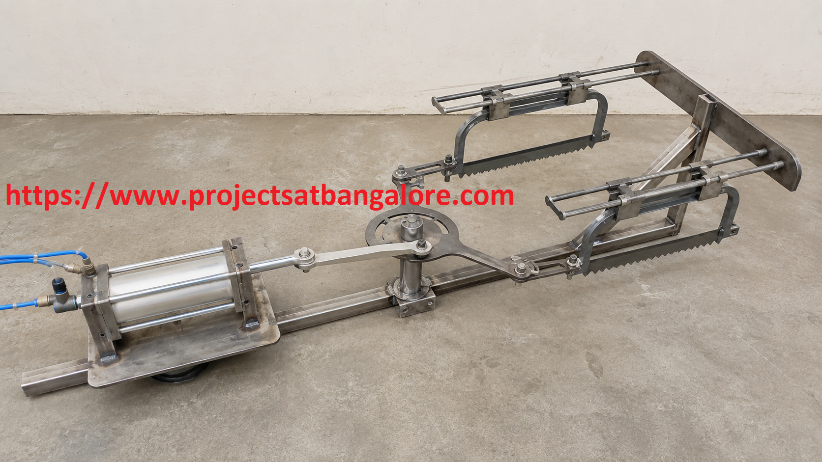 Pneumatic Operated Double Hacksaw fabrication setup