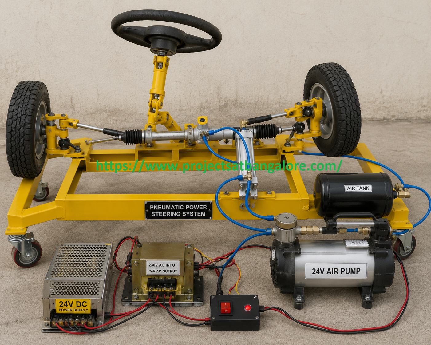 Pneumatic Power Steering System fabrication setup