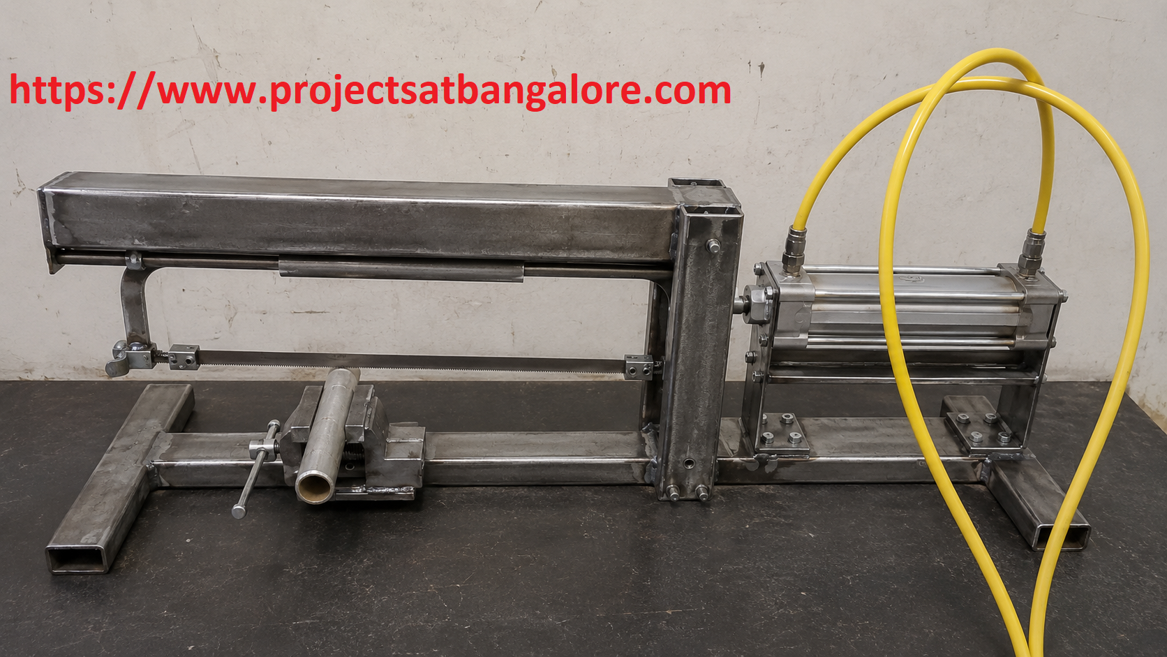 Pneumatic Reciprocating Power Hacksaw Machine Project setup