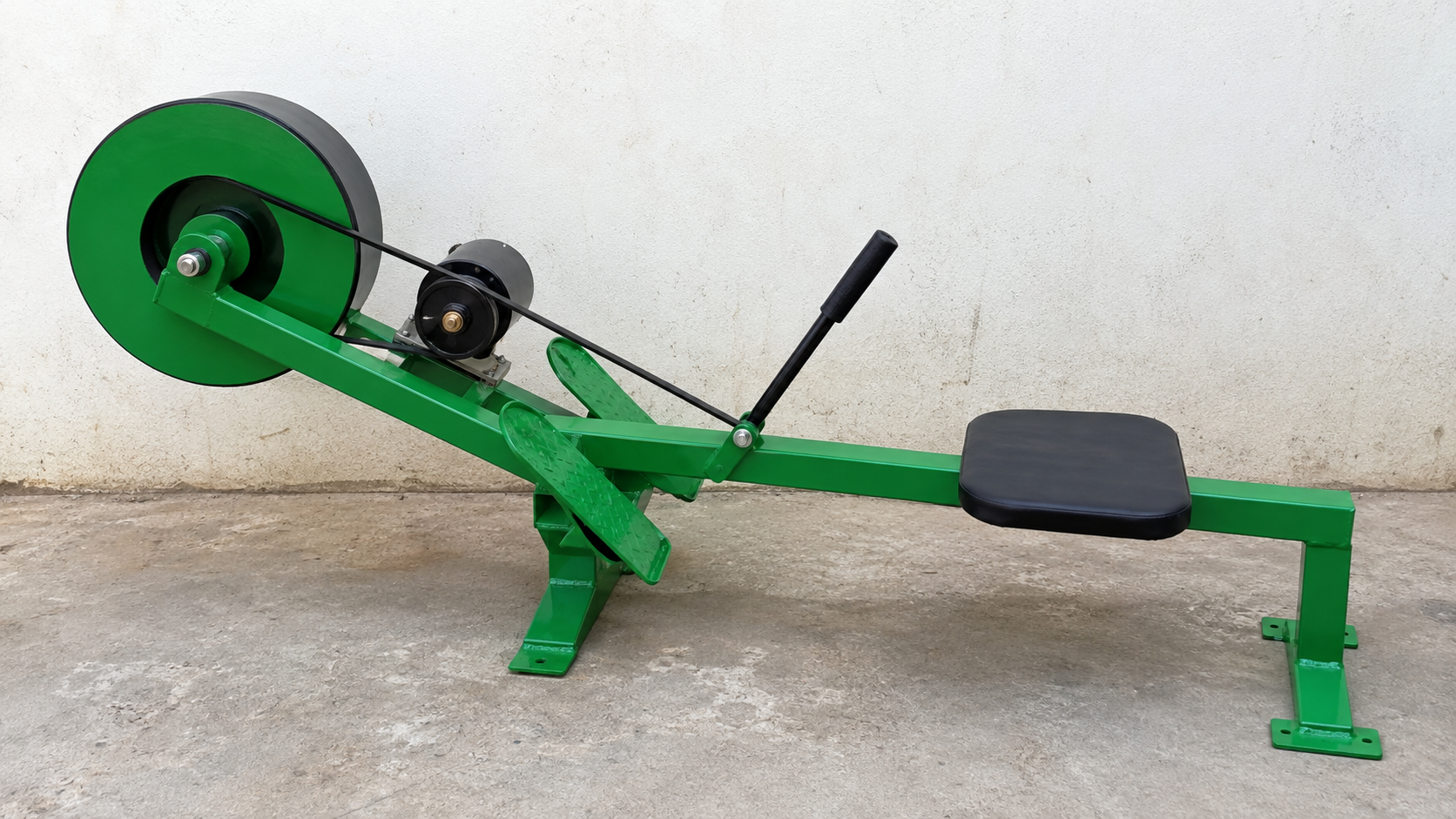 Power Generator Pulley Rowing Machine fabrication setup