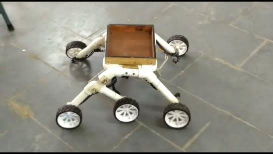 Rough Terrain Vehicle Using Rocker Bogie Mechanism fabrication setup