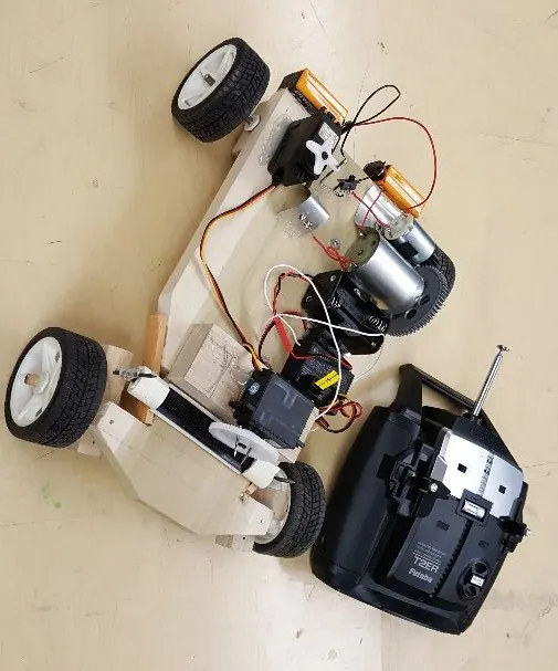 Steering Mechanism Vehicle with Joystick Control fabrication setup