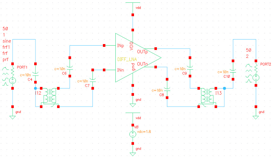 cmos-lna-design-cadence Diagram