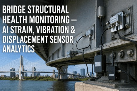 Figure 1: Structural Model, FEA Stress Distribution & Analysis Output for Bridge With Seismic Analysis