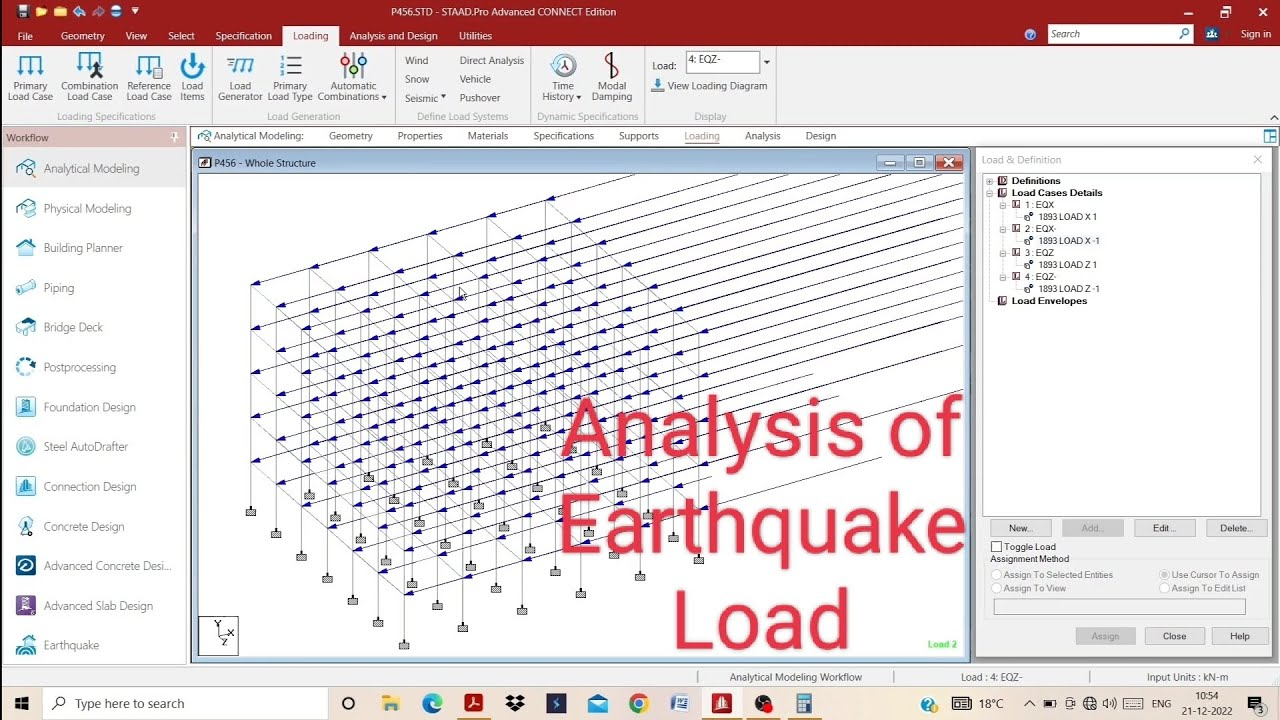 Figure 1: Structural Model, FEA Stress Distribution & Analysis Output for Earthquake Induced Liquefaction