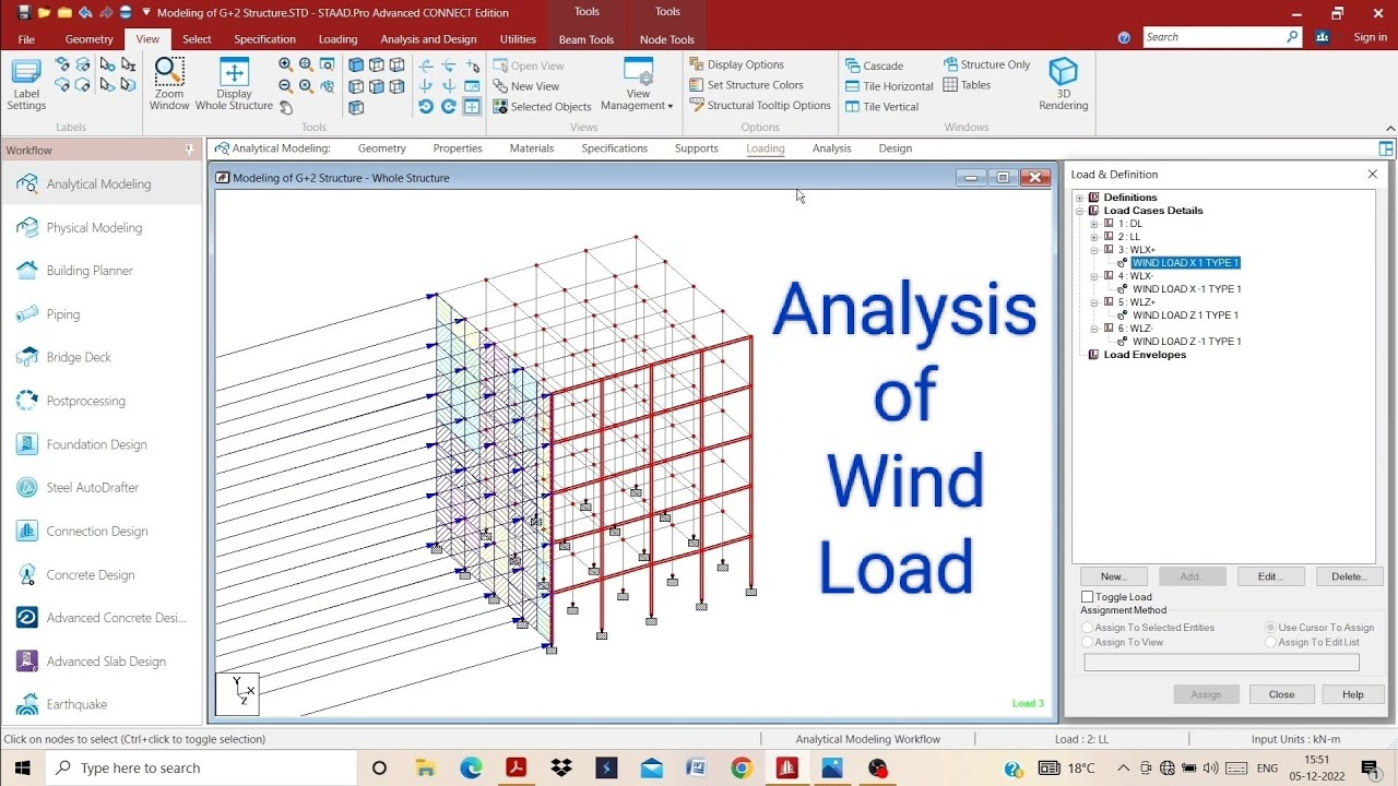 Figure 1: Structural Model, FEA Stress Distribution & Analysis Output for High Rise Building Wind Load Analysis