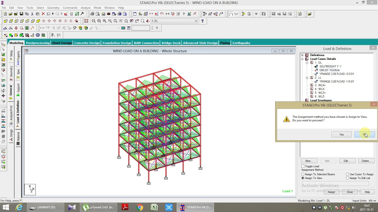 Figure 2: Structural Model, FEA Stress Distribution & Analysis Output for High Rise Building Wind Load Analysis