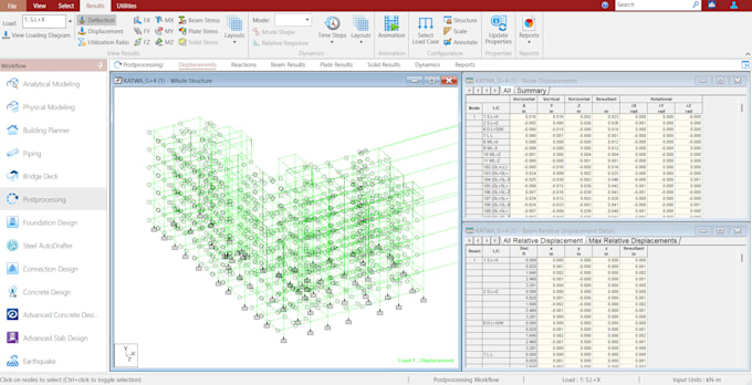 Figure 1: Structural Model, FEA Stress Distribution & Analysis Output for Highway Alignment Design Project