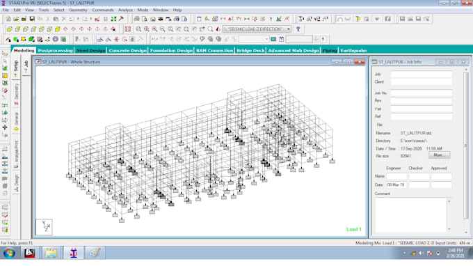 Figure 2: Structural Model, FEA Stress Distribution & Analysis Output for Land Use Transportation Model