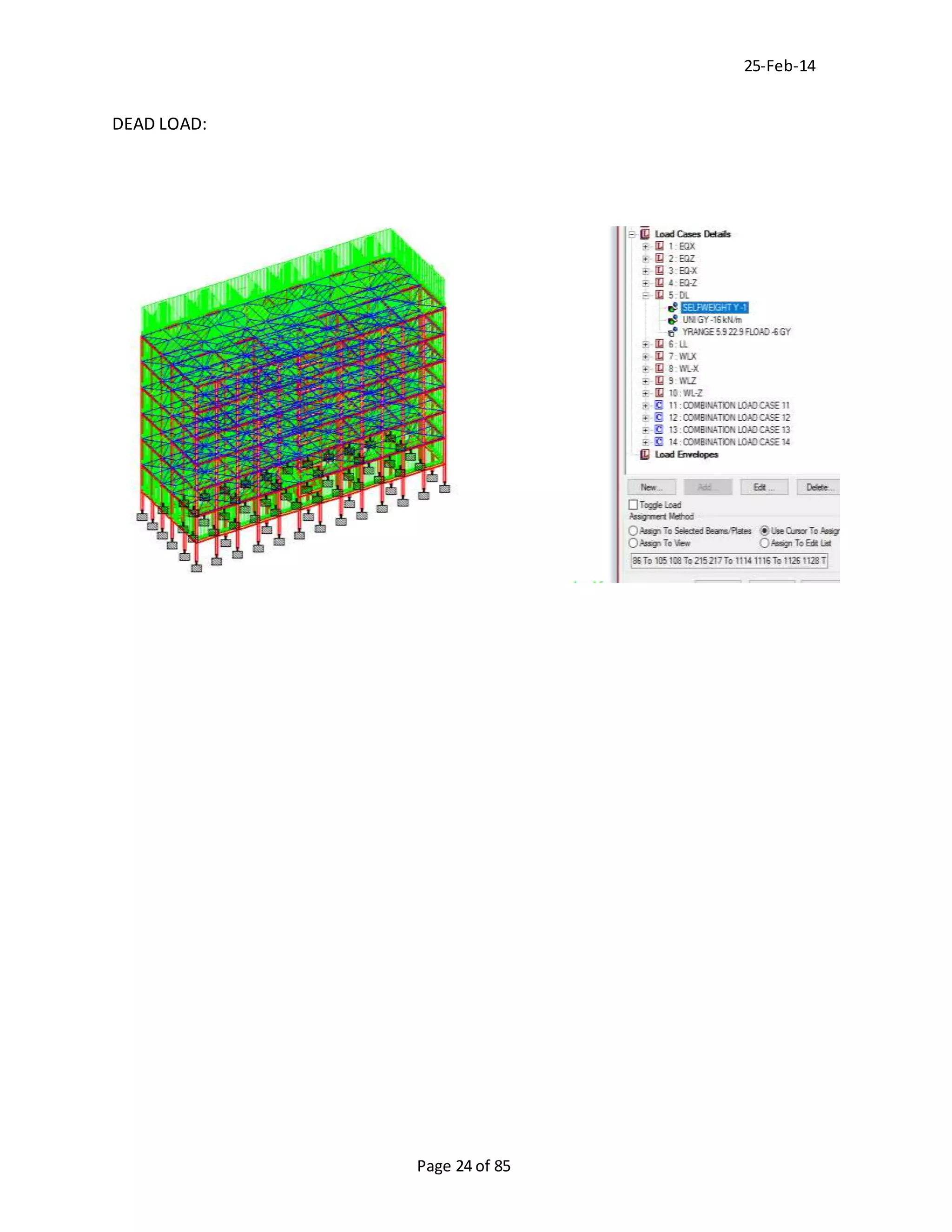 Figure 1: Structural Model, FEA Stress Distribution & Analysis Output for Multi Storey Building Analysis Project
