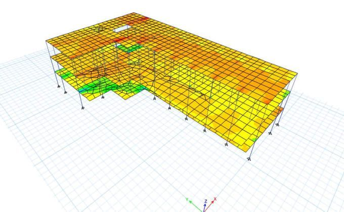 Figure 2: Structural Model, FEA Stress Distribution & Analysis Output for Rainfall Runoff Modelling