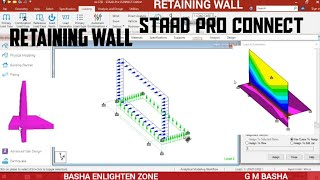 Figure 1: Structural Model, FEA Stress Distribution & Analysis Output for Retaining Wall Design Project