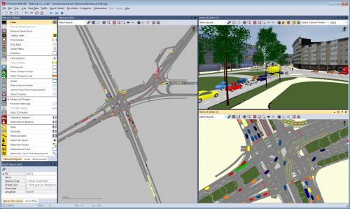 Figure 1: Structural Model, FEA Stress Distribution & Analysis Output for Traffic Simulation Vissim Interface