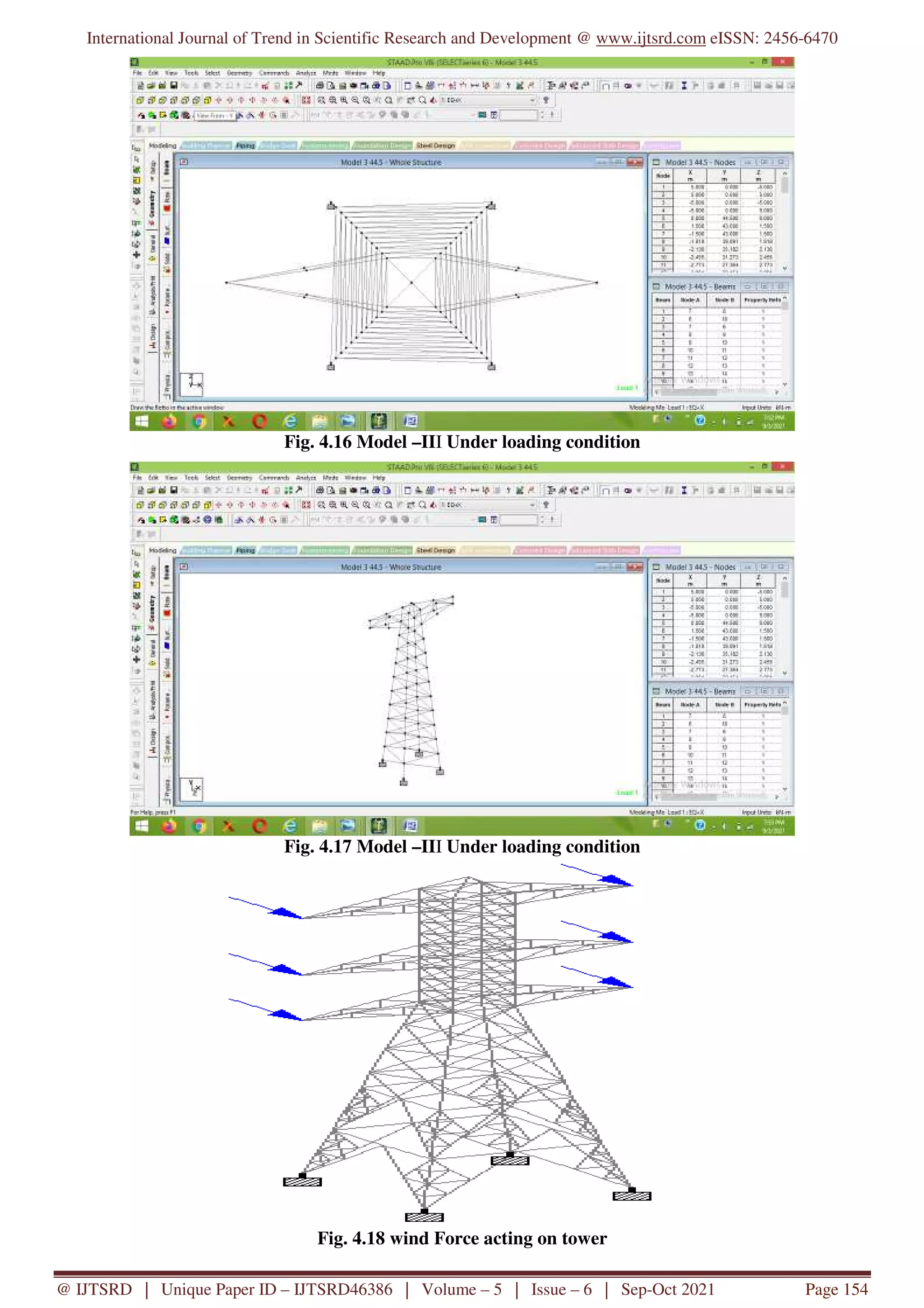 Figure 1: Structural Model, FEA Stress Distribution & Analysis Output for Transmission Tower Design