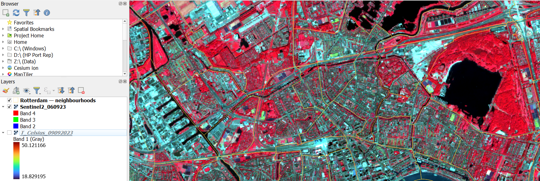 Figure 1: Structural Model, FEA Stress Distribution & Analysis Output for Urban Heat Island Mapping