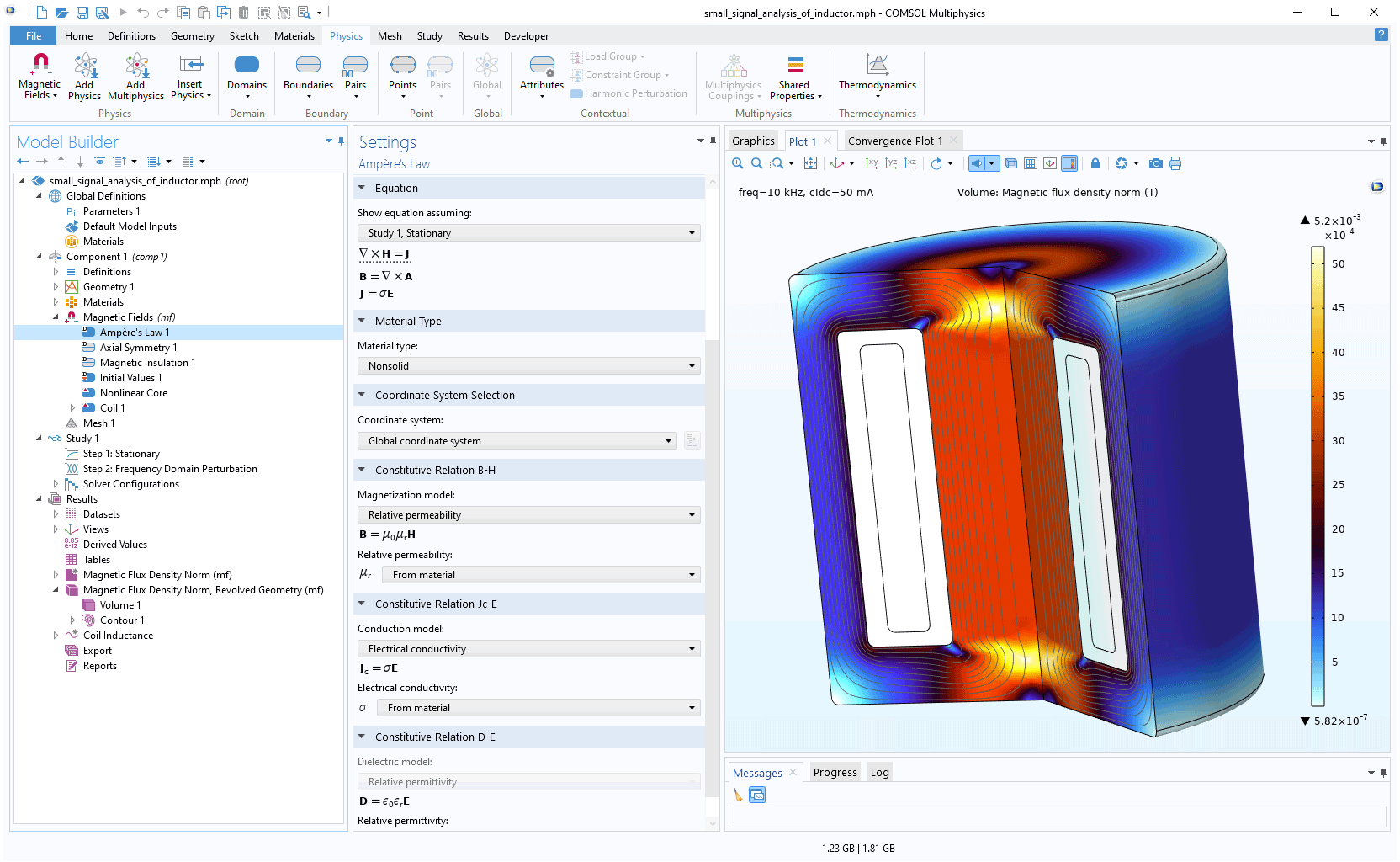 Figure 3: Structural Model, FEA Stress Distribution & Analysis Output for Comsol Composite Material Module