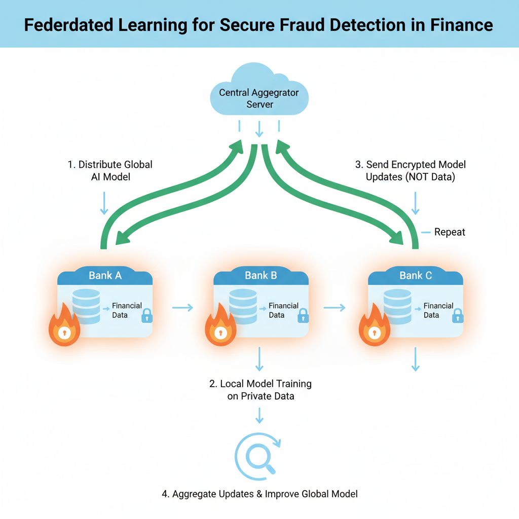 Figure 2: Security Architecture, Packet Inspection & Threat Simulation Diagram for Federated Learning For Fraud Detection (Page 3)