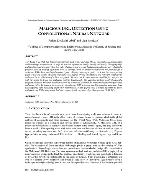 Figure 3: Security Architecture, Packet Inspection & Threat Simulation Diagram for Malicious Url Detection Using Convolutional Neural Networks (Page 5)