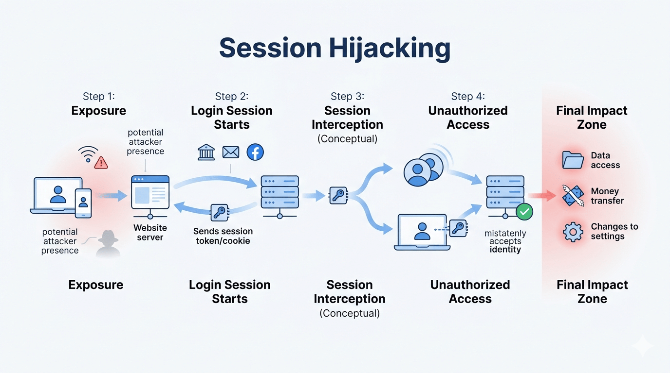 Figure 1: Security Architecture, Packet Inspection & Threat Simulation Diagram for Session Hijacking Detection And Prevention System Project (Page 1)