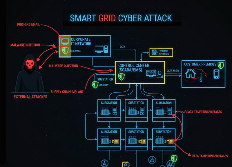 Figure 3: Security Architecture, Packet Inspection & Threat Simulation Diagram for Smart Grid Cyber Attack Detection And Mitigation System (Page 5)