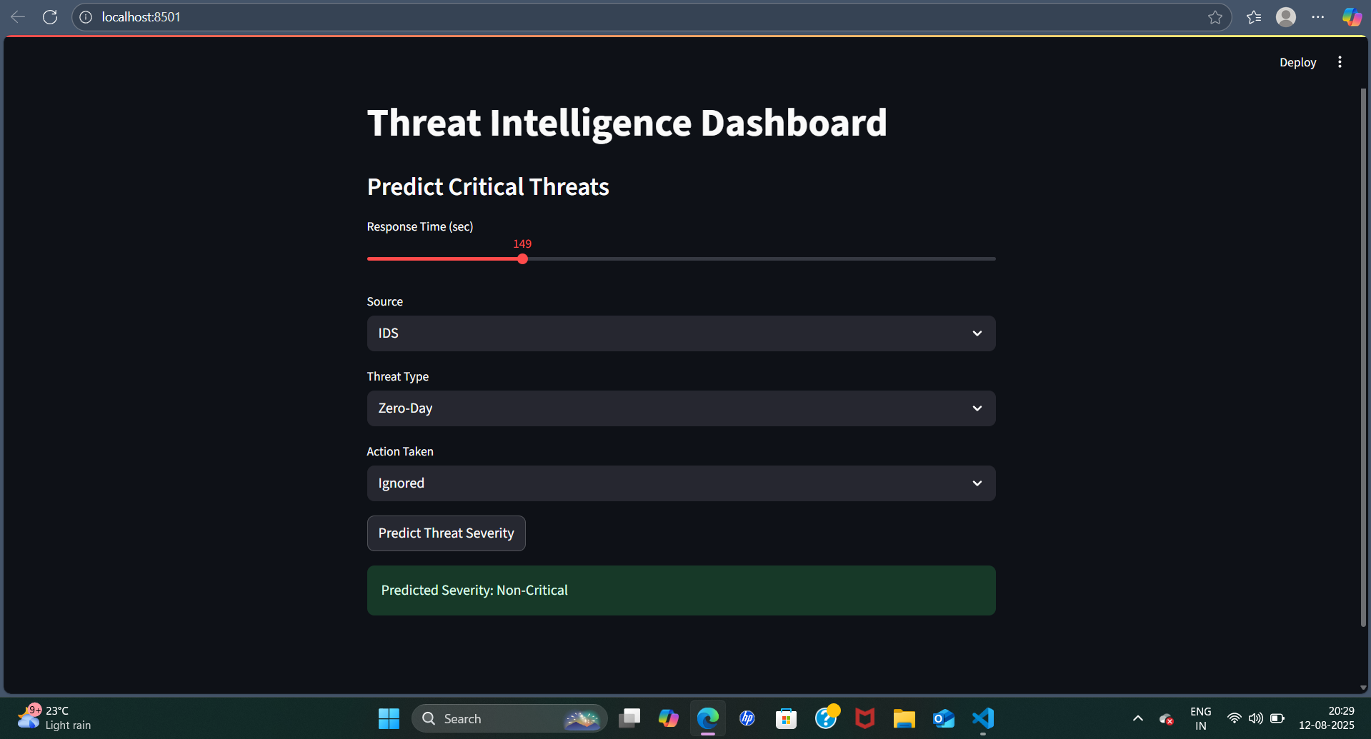 Figure 1: Security Architecture, Packet Inspection & Threat Simulation Diagram for Threat Intelligence Dashboard Using Python And Streamlit (Page 1)