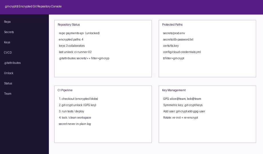 git-crypt console dashboard