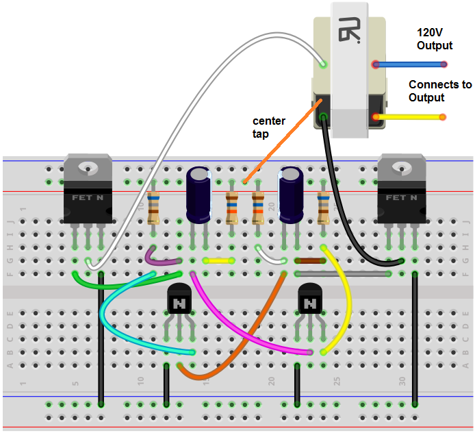 Figure 1: Simulink Block Model, Power Circuit & Switching Waveform for Eee mini projects using breadboard