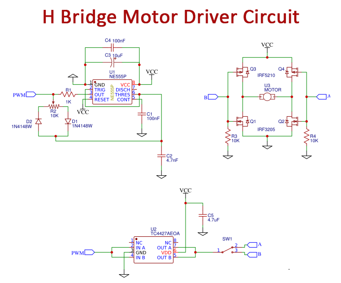 Figure 2: Simulink Block Model, Power Circuit & Switching Waveform for Eee mini projects using breadboard