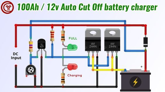 Figure 1: Simulink Block Model, Power Circuit & Switching Waveform for Eee projects on automatic battery charger with auto cut off
