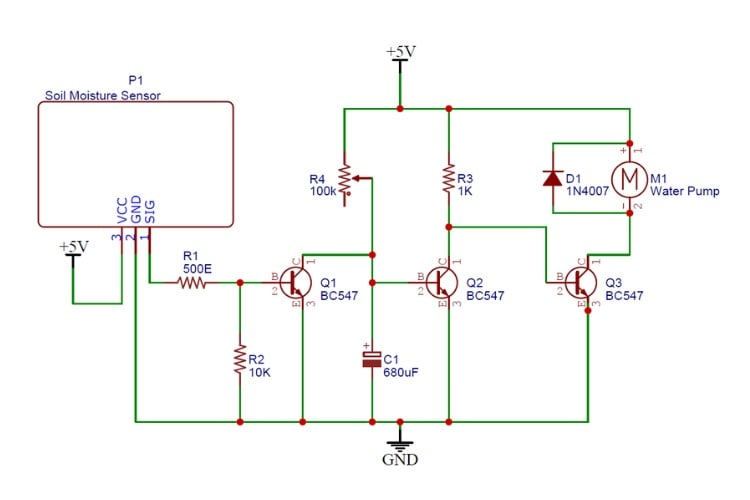 Figure 2: Simulink Block Model, Power Circuit & Switching Waveform for Eee projects on automatic plant watering system without microcontroller
