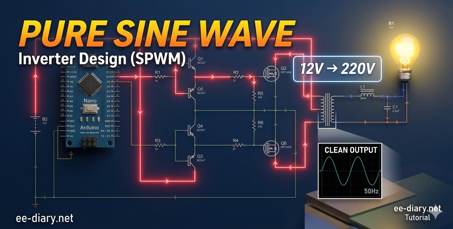 Figure 2: Simulink Block Model, Power Circuit & Switching Waveform for Eee projects on pure sine wave spwm generator using arduino timer