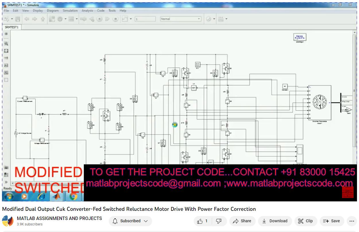 Figure 1: Simulink Block Model, Power Circuit & Switching Waveform for Eee projects on switched reluctance motor drive