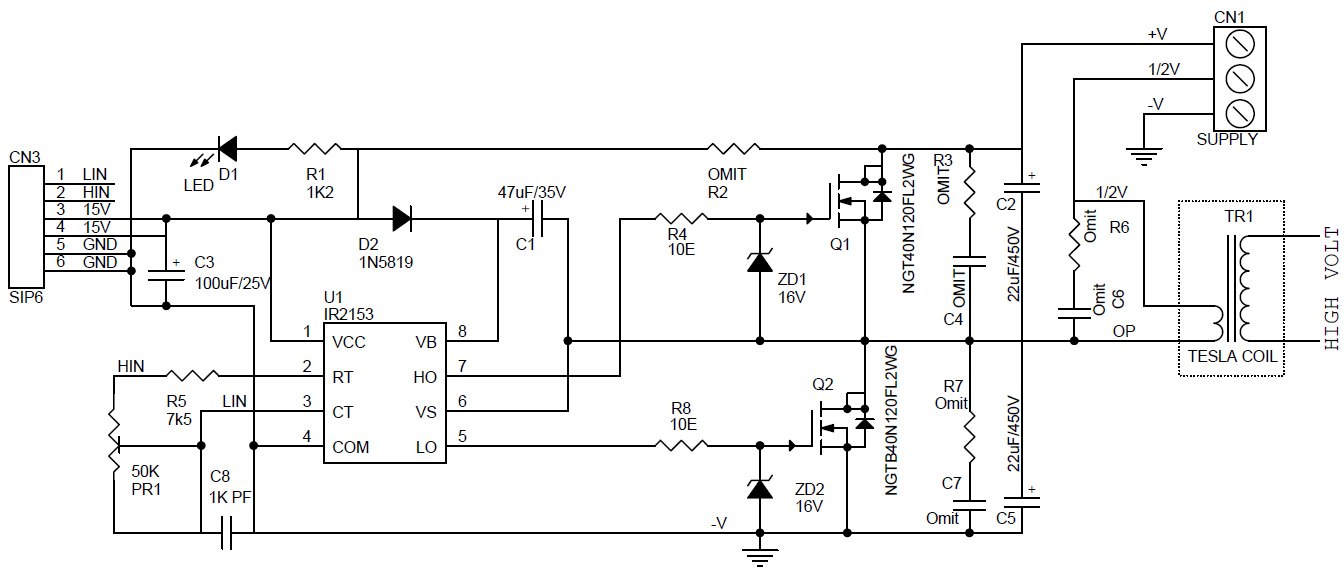 Figure 1: Simulink Block Model, Power Circuit & Switching Waveform for Eee projects on wireless power transmission using tesla coil