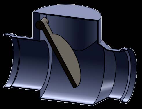 check-valve-flow-cfd Diagram