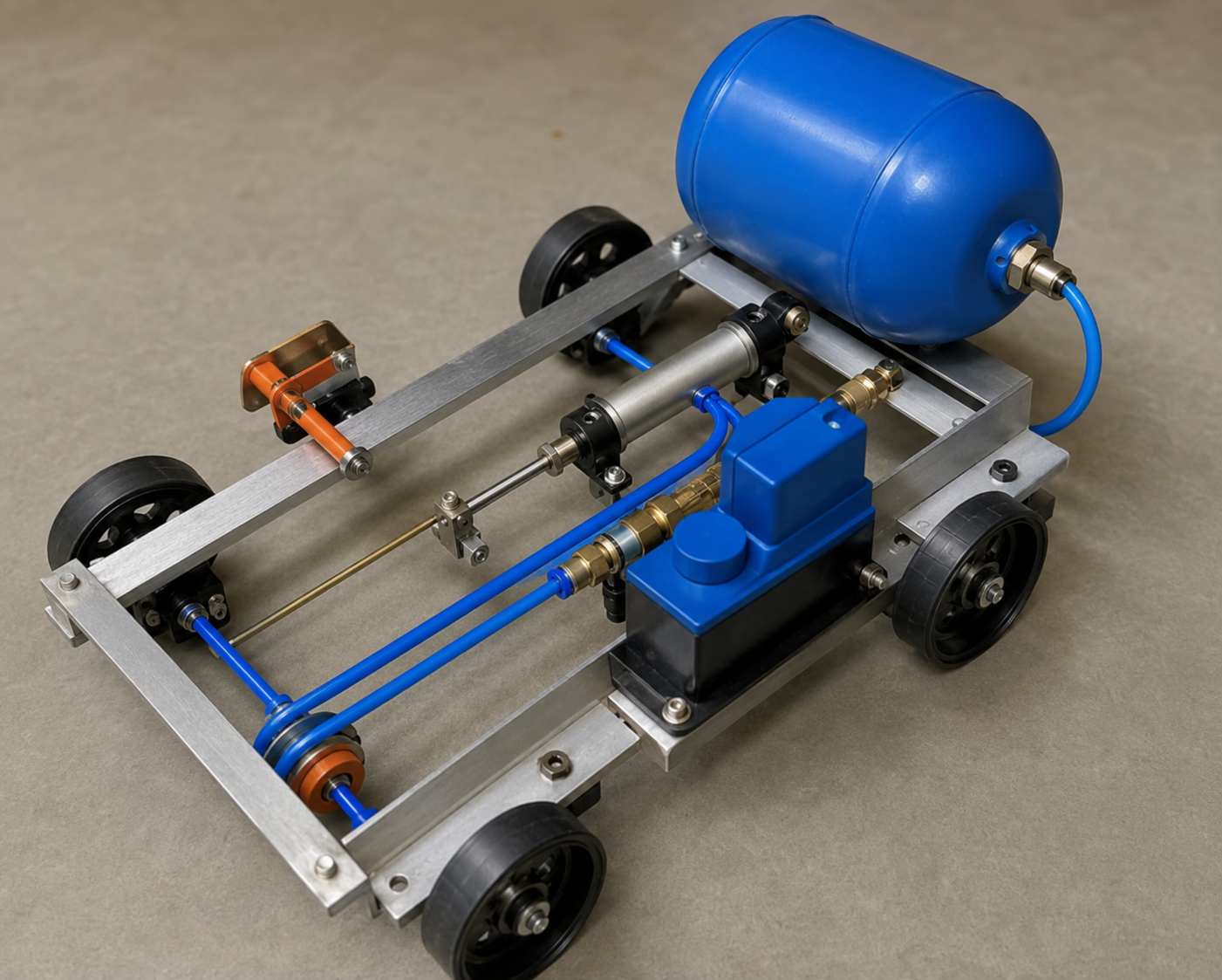 Air Powered Car Project fabrication setup