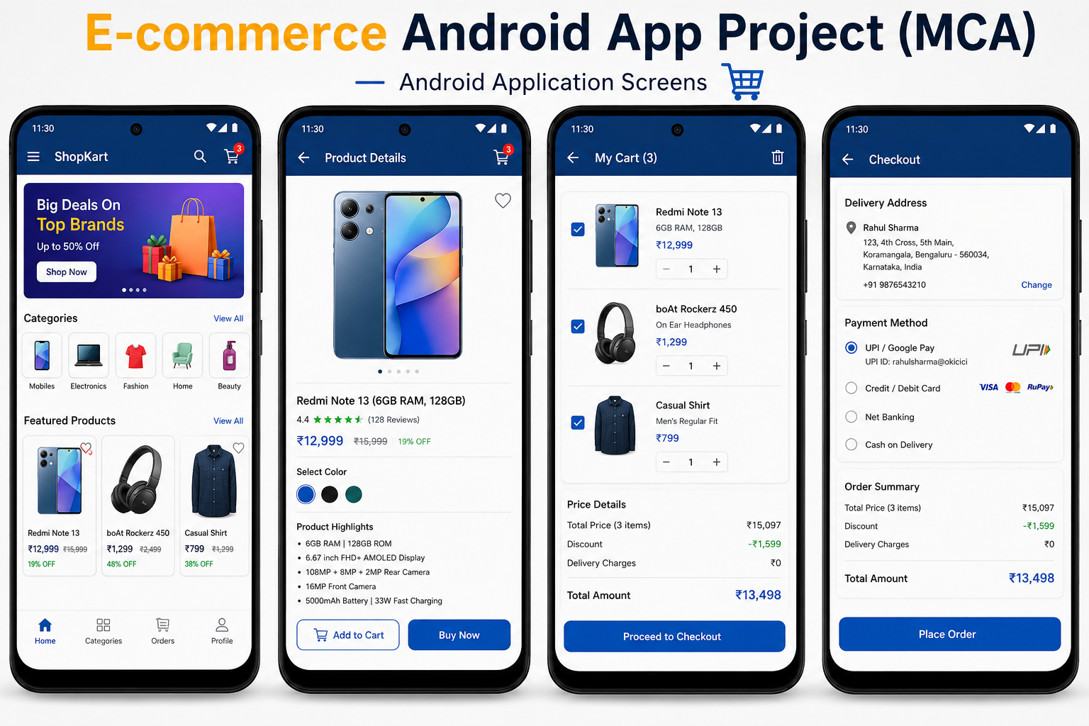 E-commerce Android app project MCA Bangalore