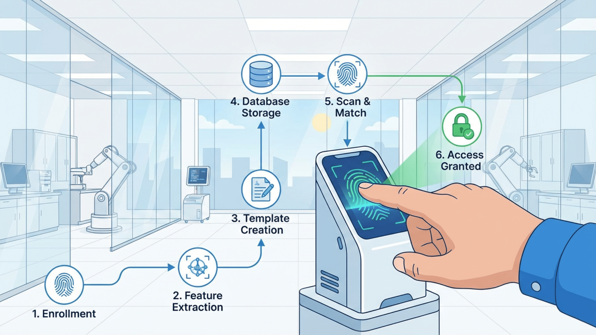 Figure 1: System Model, Architecture & Empirical Results for Biometric Access Control IoT