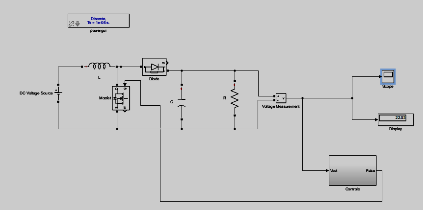 boost-converter-simulation-matlab Diagram