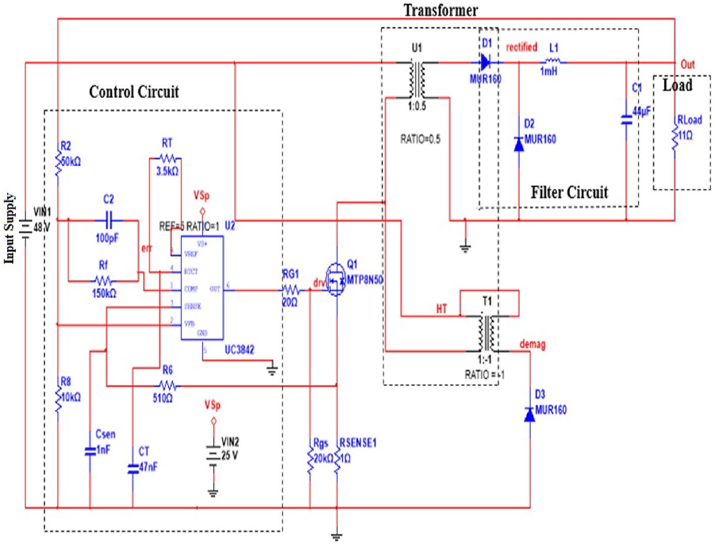 forward-converter-simulation-matlab Diagram