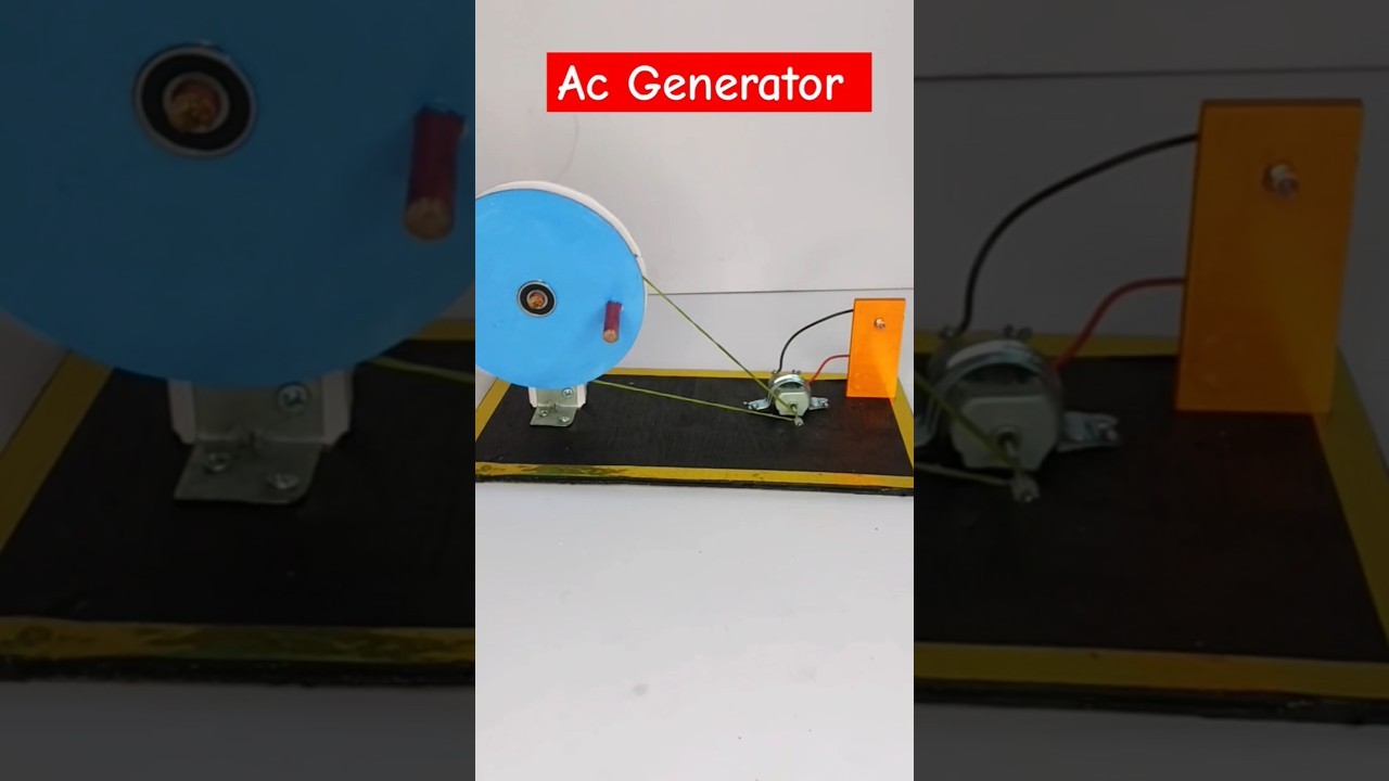 Figure 1: Working Model Setup, Scientific Diagram & Project Prototype for AC Generator Working Model With LED